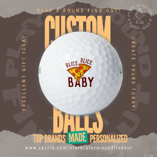Grappige "Slice Slice, Baby" Pizza Gag Wilson Ultr Golfballen