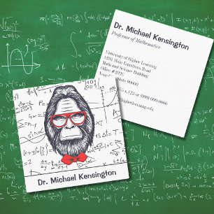 Grappige Slimme Sasquatch Wiskundige Vergelijkinge Vierkante Visitekaartje