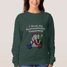 Grappige slogan Schattigee Cartoon olifant kerst