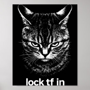 Grappige slot TF in kat grafische motivatie retro Poster