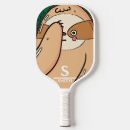 Grappige Sloth Pickleball gepersonaliseerd Paddle
