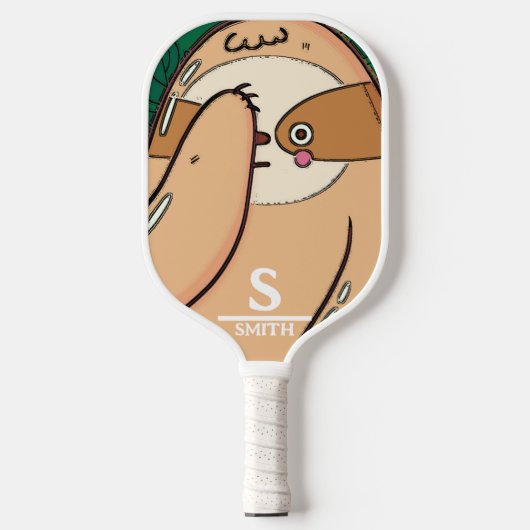 Grappige Sloth Pickleball gepersonaliseerd Paddle (Voorkant)