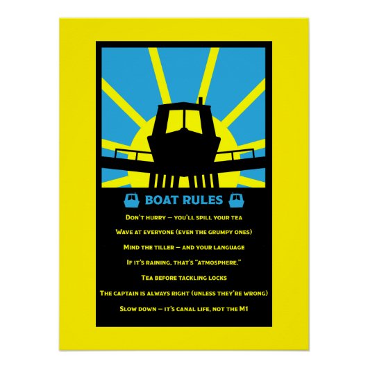 Grappige smalbootregels perfect poster (Voorkant)