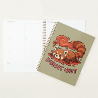 Grappige Smeltende Rode Panda Opgebrand Sticker | Planner