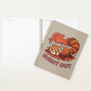 Grappige Smeltende Rode Panda Opgebrand Sticker Planner