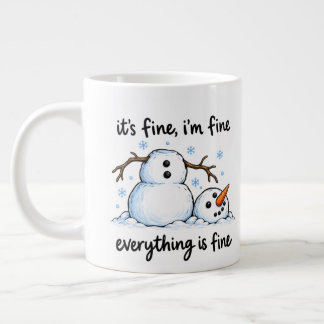Grappige Smeltende Sneeuwman Winter Humor Extra Grote Beker