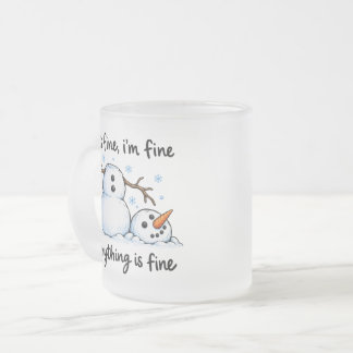 Grappige Smeltende Sneeuwman Winter Humor Matglas Koffiemok
