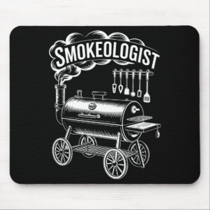 Grappige smokeologist die bbq smoker grill vrouwen muismat