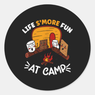 Grappige Smores Kamperen Kampeer vuur Marshmallow Ronde Sticker
