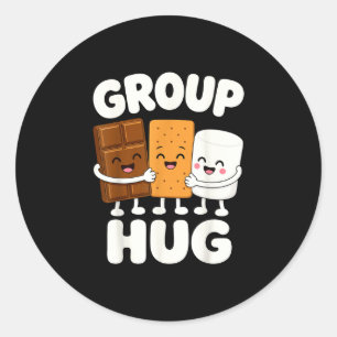 Grappige s'mores marshmallow kampvuur ronde sticker