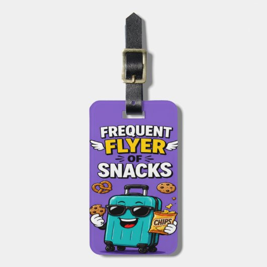 Grappige Snack Frequent Flyer Bagagelabel (Voorkant verticaal)