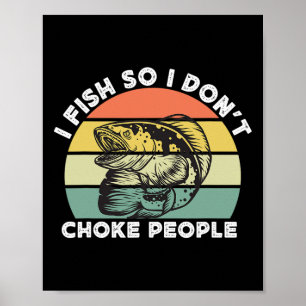 Grappige Snakehead Vissen Retro Ik Vis Dus Ik Laat Poster