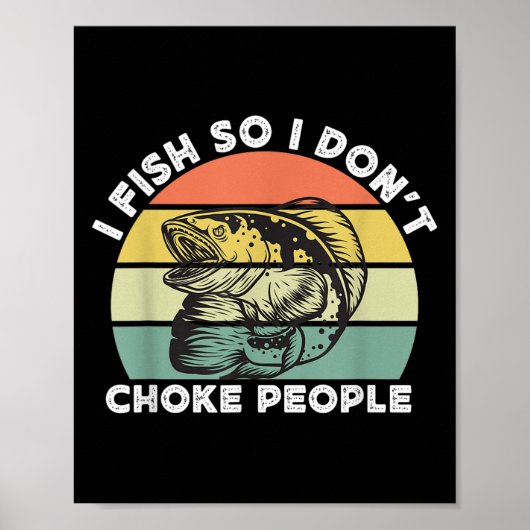 Grappige Snakehead Vist Retro I Fish dus ik ga nie Poster (Voorkant)