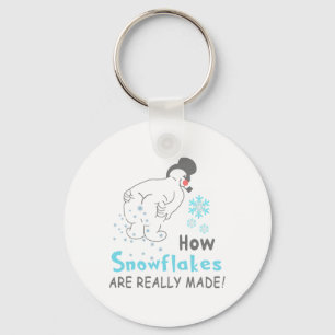 Grappige Sneeuw Hoe Sneeuwvlokken Echt Worden Gema Sleutelhanger