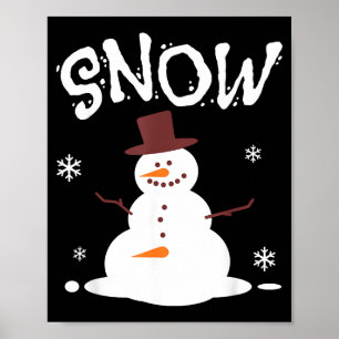 Grappige Sneeuwman En Sneeuwblazer Passend Koppel Poster