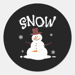 Grappige Sneeuwman En Sneeuwblazer Passend Koppel  Ronde Sticker