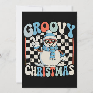 Grappige Sneeuwman Geruite Kerstmis Xmas Kinderen Kaart