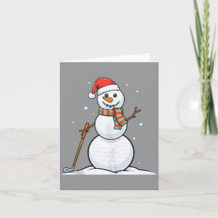 Grappige Sneeuwman Golf Liefhebber Kerst Cadeau Ma Kaart