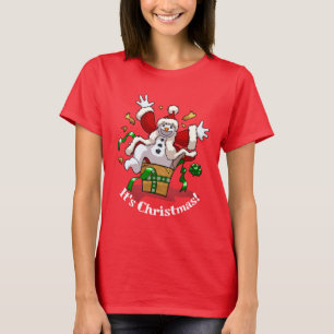 Grappige Sneeuwman Het is Kerstmis! Grote Verrassi T-shirt