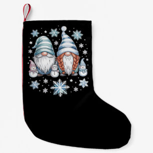 Grappige Sneeuwman Kabouters Met Sneeuwvlokken Sch Kleine Kerstsok