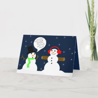 GRAPPIGE SNEEUWMAN KERST KAART
