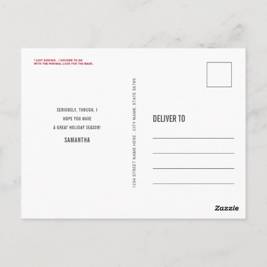 Grappige Sneeuwman Kerst Stomme Fotokaart Briefkaa Briefkaart (Achterkant)