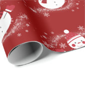 "Grappige Sneeuwman" Kerstthema Cadeaupapier (Rol Hoek)