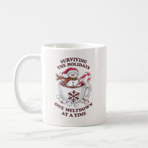 Grappige Sneeuwman Kerstvakantie Koffiemok