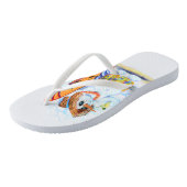 Grappige Sneeuwman Surfer Flip Flops (Schuin)