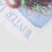 Grappige Sneeuwman Winter Kerstverlichting Tissuepapier (Detail)