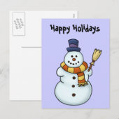 Grappige sneeuwman wintervakantie feestdagenkaart (Voorkant / Achterkant)