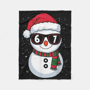 Grappige Sneeuwman Zes Zeven Kerstmis 67 Meme Gen Fleece Deken