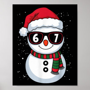 Grappige Sneeuwman Zes Zeven Kerstmis 67 Meme Gen Poster