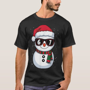 Grappige Sneeuwman Zes Zeven Kerstmis 67 Meme Gen T-shirt
