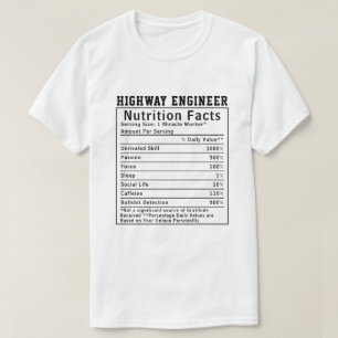 Grappige Snelwegingenieur Voedingsfeiten Baas Cade T-shirt