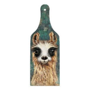 Grappige snijplank met nieuwsgierige lama