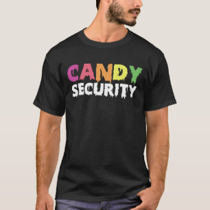 Grappige Snoep Beveiliging Halloween Kostuum T-shirt