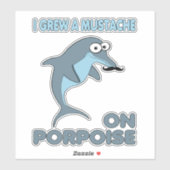 Grappige snor dolfijn sticker (Vel)