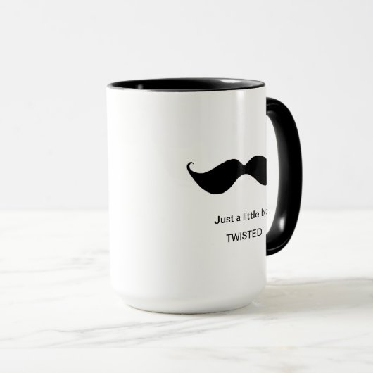 Grappige snor een beetje verdraaid excentriek mok (Voorkant rechts)