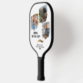 Grappige snor Happy Vaderdag 3 Foto Pickleball Paddle (Links)