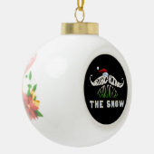 Grappige snor kerst keramische bal ornament (Links)