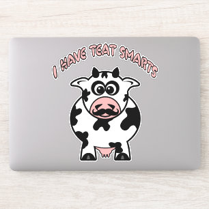Grappige snor Koe speen smarts Sticker