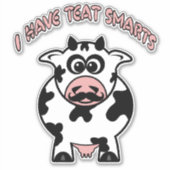 Grappige snor Koe speen smarts Sticker (Voorkant)