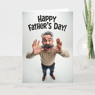 Grappige Snor Vaderdag Kaart