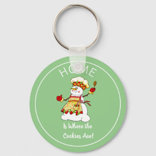 Grappige Snow Lady Cookie Chef Magnet Sleutelhanger
