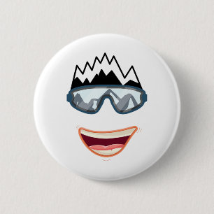 Grappige Snowboard Snowboarder Skiën Gezicht Grapp Ronde Button 5,7 Cm