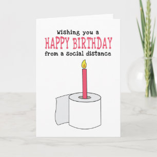 Grappige social distancing verjaardag kaart