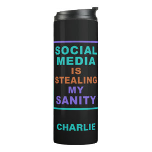 Grappige “Social Media” naam tumbler Thermosbeker