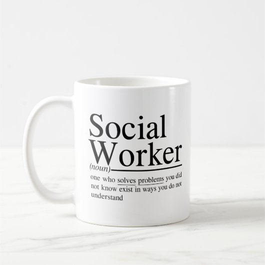 grappige Social Worker citaten Koffiemok (Links)