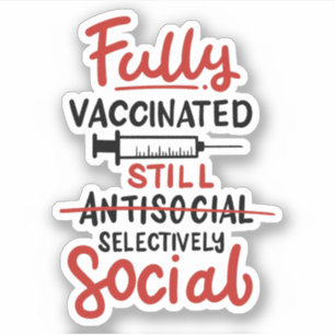 Grappige Sociale Afstand Antisociale Vaccinatie CO Sticker